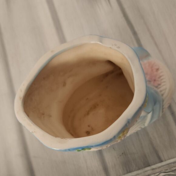 Vintage Relpo Baby Bootie Planter Vase Trinket Decor Porcelain White Multi T820 - Picture 10 of 12